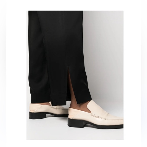 JIL SANDER Glossed Leather Cream Collapsible Heel Point Toe Loafers Sz 37 - Picture 3 of 14